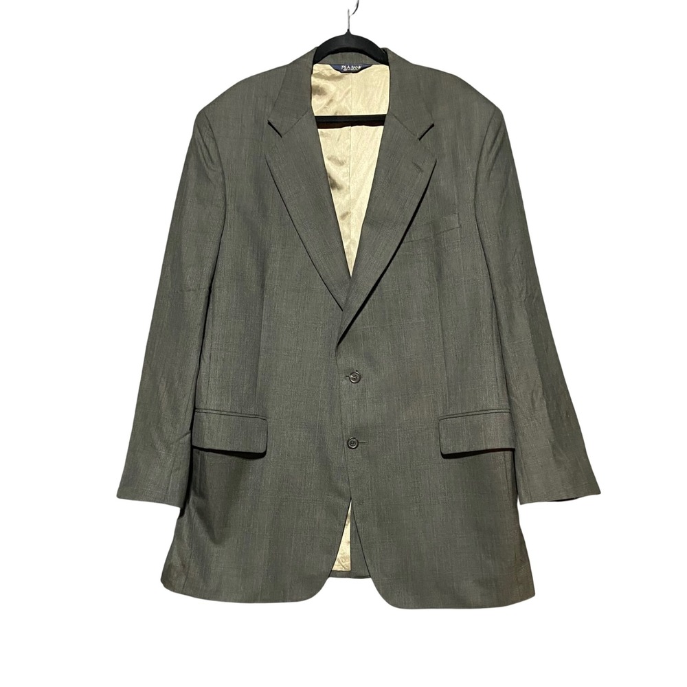 Jos A Bank Business Express Mens 46 XL Charcoal Grey 100% Wool Blazer Sport Coat